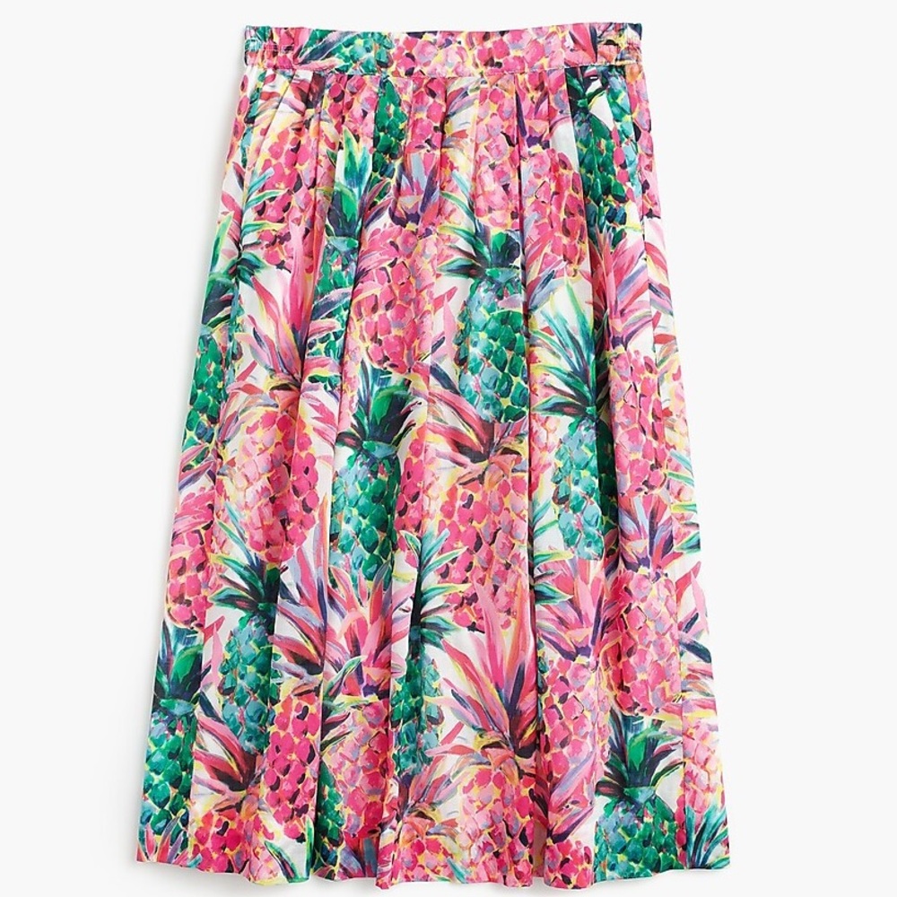 J. Crew Ratti Painted Pineapple skirt